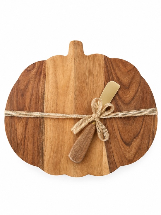 Other - Pumpkin Cheese Board & Spreader Set Wood Charcuterie Fall Thanksgiving